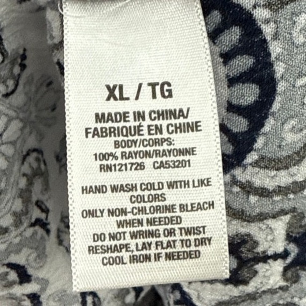 Aeropostale Boho Babydoll Tank Top XL Blue White Floral Lace Trim Sleeveless - Picture 4 of 8